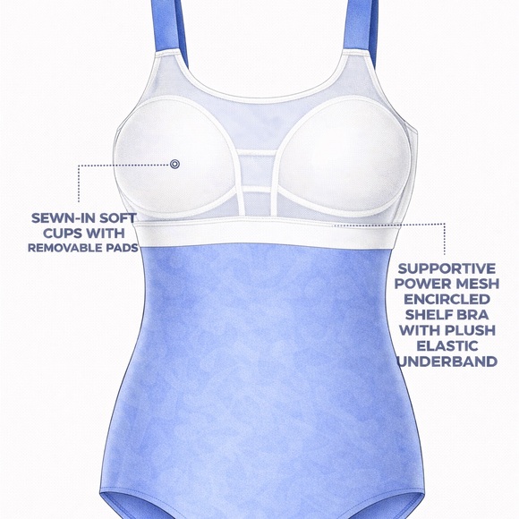 NEW Swimsuit + Sarong  Set,  blue and gold - #SW-SAR-0004 - Picture 13 of 14